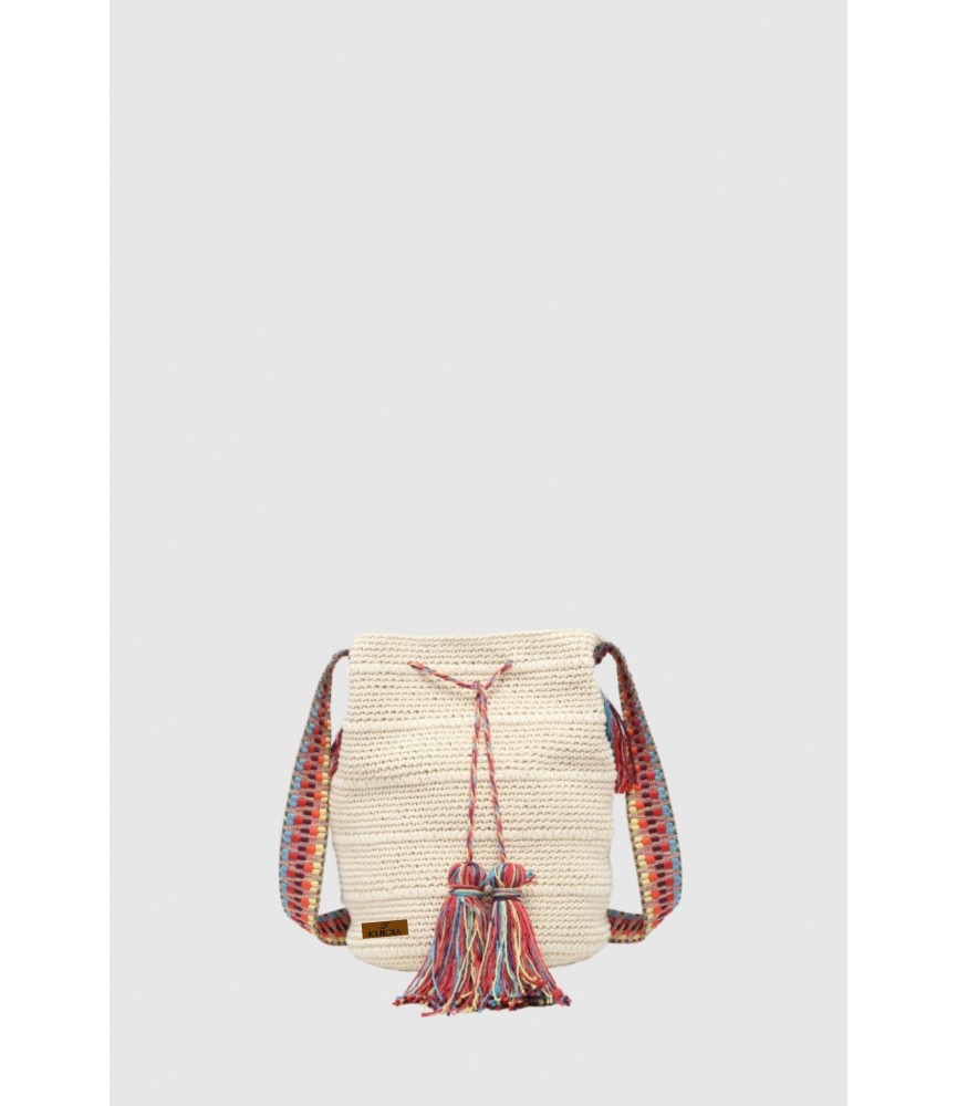 Bolso Bombonera - Beige y rojo