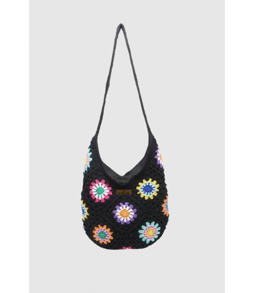 Bolso Flores Negro