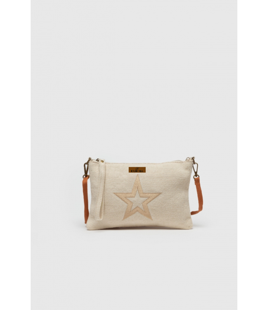 Bandolera Estrella Yute - Beige